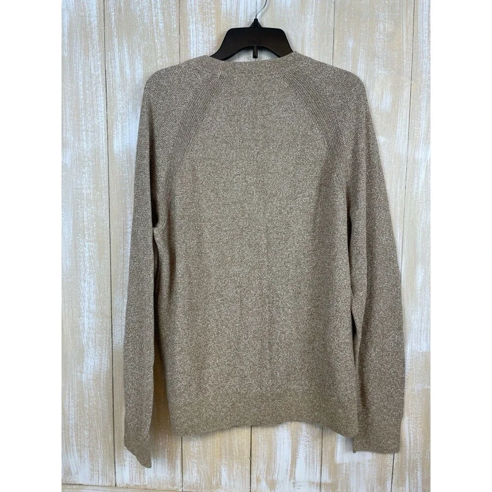 Michael Kors Men's L Modern-Fit Textured Mouline Sweater Dark Camel